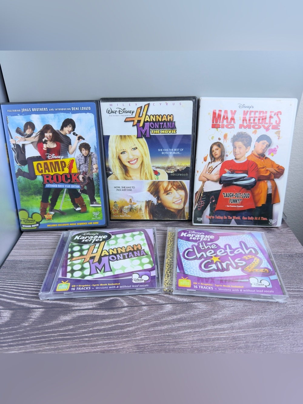 Disney DVD & Karaoke CD Lot Camp Rock Hannah Montana Cheetah Girls